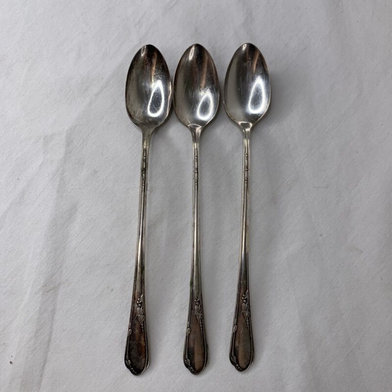 Set Of 3 Mid-Century Oneida Ltd Wma Rogers Ai Plus Tea Spoons Teaspoons Vintage