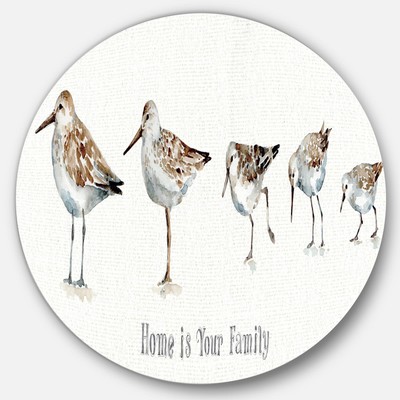 Designart 'Pebbles and Sandpipers Family' Farmhouse Metal  Small
