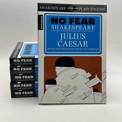 Lot of 6 Julius Caesar (No Fear Shakespeare) 2003 Shakespeare Side-by-side NEW