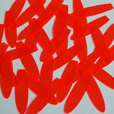Long Drop Vinyl Shape 1.5'' Red Go Go Fluorescent Edge Glow