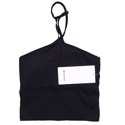 New Lululemon Size 4 Align T Strap Tank BLK Black Shelf Bra Nulu $68