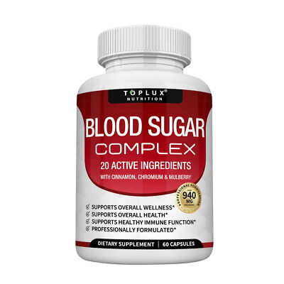 Toplux Blood Sugar Blend Support Alpha Lipoic Acid & Cinnamon 20 Herb Complex