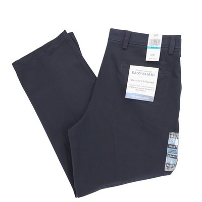 NWT DOCKERS Navy Blue Easy Khaki Classic Fit Pleated Comfort Waistband 36x31