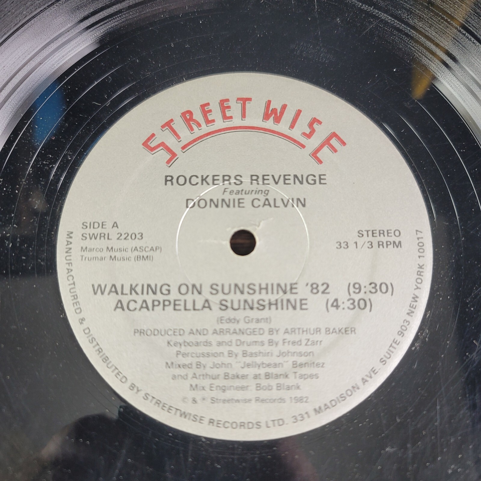 Rockers Revenge Walking on Sunshine Vinyl Record NO COVER