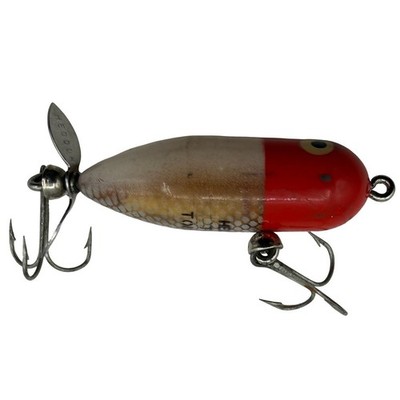 Heddon Tiny Torpedo 360 Wood Red Head Topwater Prop Fishing Lure Dowagiac USA