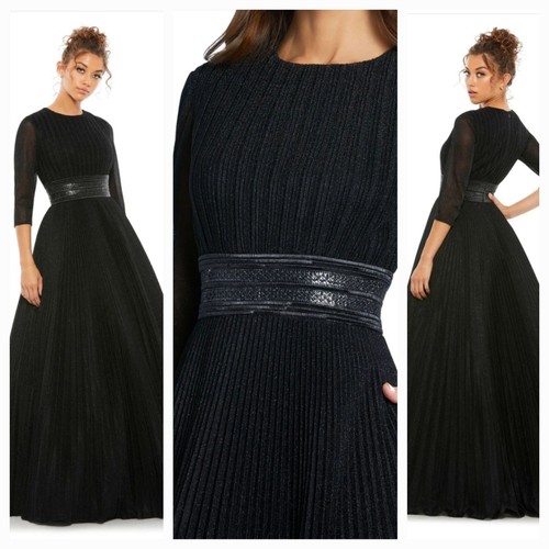 【Mac Duggal】装飾レースストラップレスAラインミディドレス Mac Duggal】装飾レースストラップレスAラインミディドレス