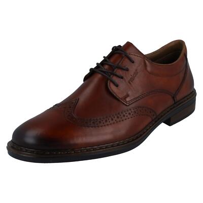 Mens Rieker '17620' Leather Smart Lace Up Shoes - Extra Width
