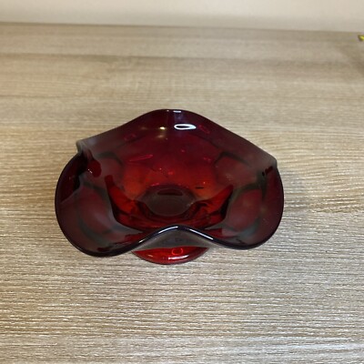 Ruby Red Georgian Bon Bon Dish - 5 