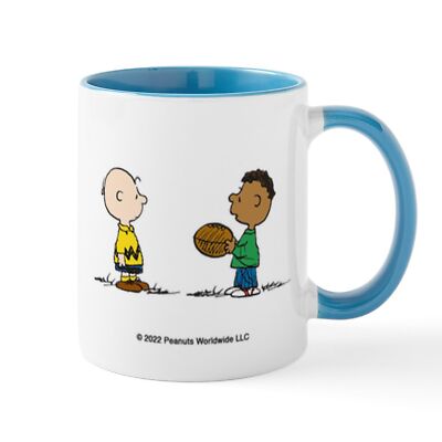 CafePress Peanuts Charlie & Franklin Tossi 11 oz Ceramic Mug (995324357)