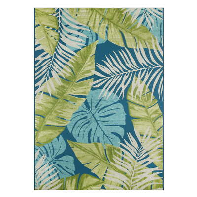 Multi Color-5 x 7  Outdoor Woven Rug - Polypropylene/Polyester