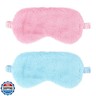 2 Pcs Plush Eye Mask Soft Sleeping Blindfold Eye Cover Comfortable Furry Faux Fur Sleeping Mask Satin Nap Night Eyeshade Cover for Women Men Gift (Blue, Pink)