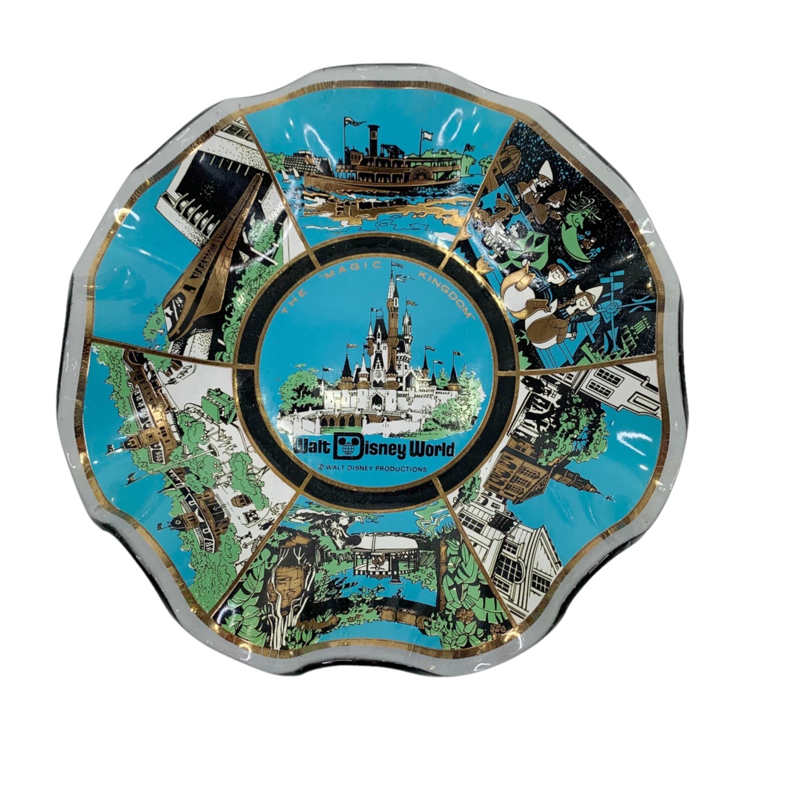 貴重品 ウォルトディズニーワールド プレート 日本製 ヴィンテージ 70's Walt Disney World 陶器 シンデレラ城 ウォルトディズニー