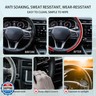 Steering Wheel Covers, 3PCs Carbon Fiber Anti-Skid Clip on Car Steering Wheel Cover Protector Universal for Most Car Wheel, Black