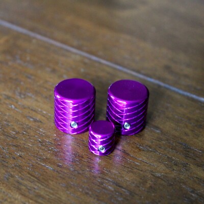 Double Helix Flat Top knob set of 2 with switch tip, Deep Purple