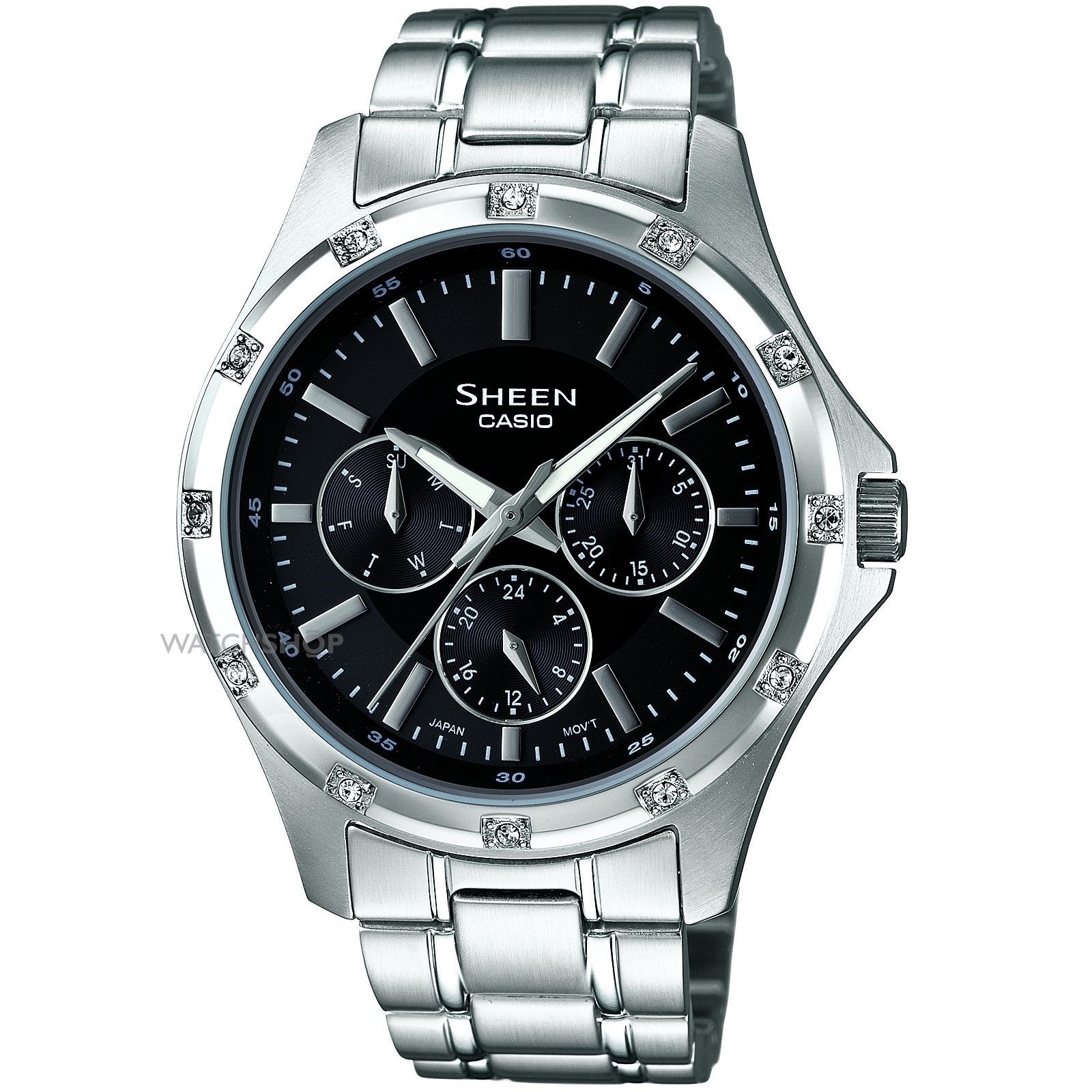 CASIO LADIES SHN3801D-1A SHEEN STAINLESS STEEL WATCH | eBay