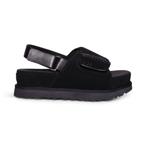UGG GOLDENSTAR HI SLIDE SLINGBACK BLACK LEATHER WOMEN'S UGG GOLDENSTAR HI SLIDE SLINGBACK BLACK LEATHER WOMEN'S