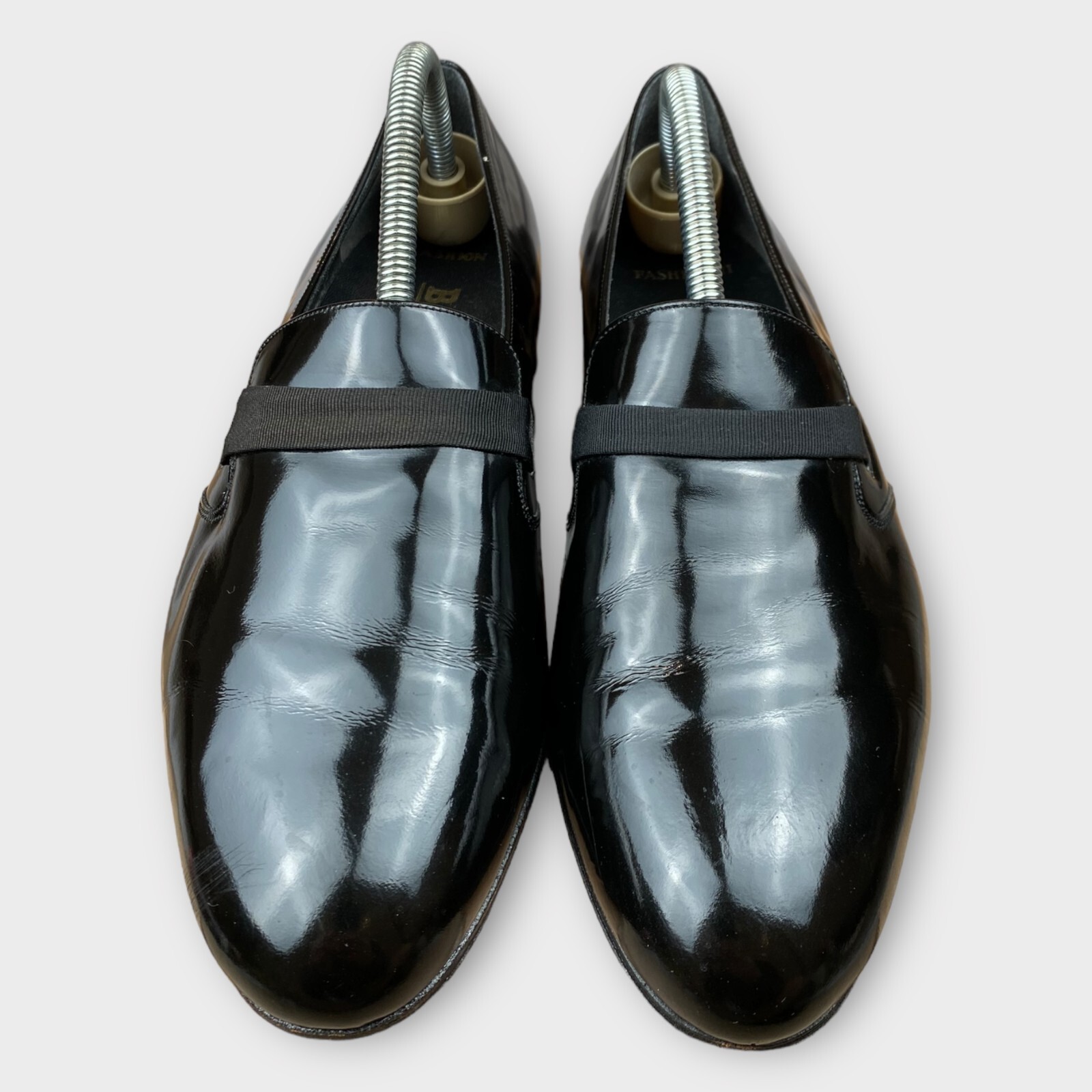 $195 Bally Shoes Mens 8 M Black Leather Tuxedo Loafers Patent Slip On  France | eBay