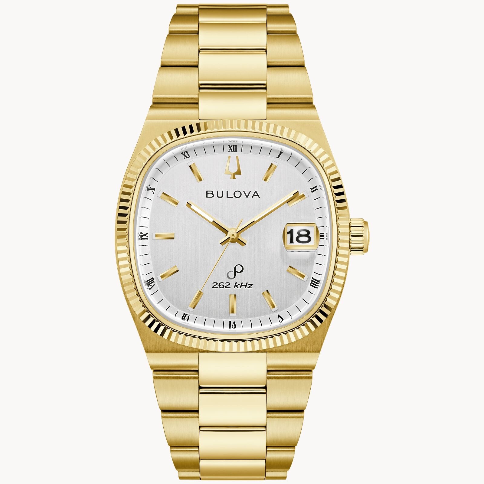 Pre-owned Bulova Super Seville Gold Fluted Bezel Precisionist 38mm Watch 97b223