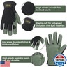 HLDD HANDLANDY Garden Gloves Men, Leather Utility Work Gloves for Gardening, Yardwork, Construction, Mechanics with Reinforced Palm, Green XL