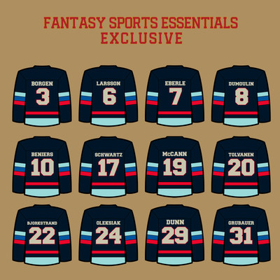 Seattle Kraken 2023 Home Jersey Sticker Decals