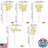 Rsstarxi 30 Pack 18th Birthday Cupcake Toppers Glitter Since 2007 Happy 18th Eighteen Cheers to 18 Years Old Birthday Cupcake Picks for 18th Birthday Party Cake Decorations Supplies Gold