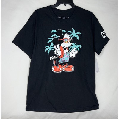 Disney Neff X Mickey Mouse Cool Mickey 1928 Palm Tree Black Shirt Size Large