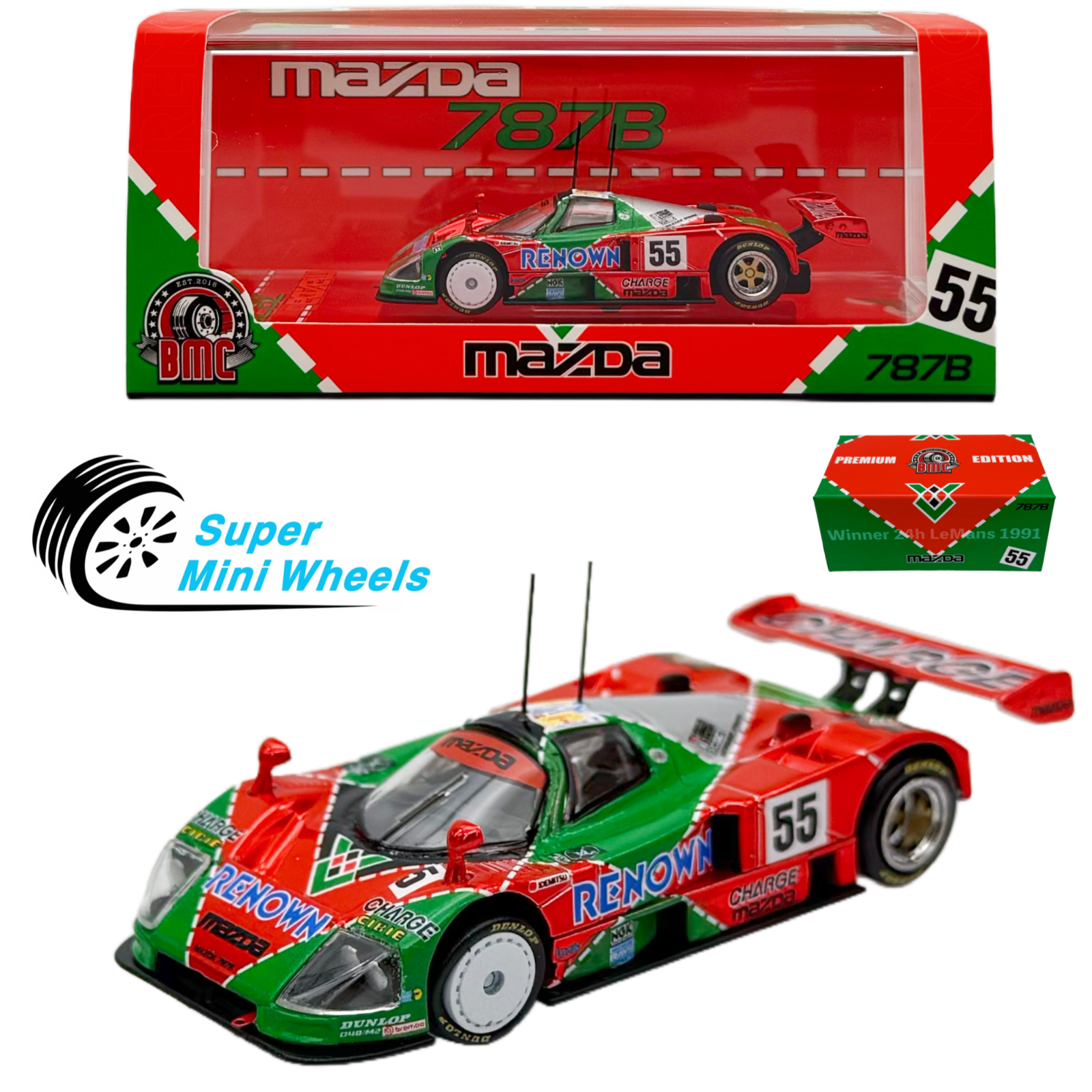 京商オリジナル1/12 MAZDA 787B #55 LE MANS 1991 Kyosho 1:12 Mazda 787B #55 Winner 24h LeMans 1991 Weidler