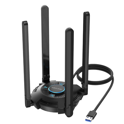 WAVLINK WiFi6E Tri-band AX5400 USB3.0 WiFi Adapter 4 High Gain 5dBi Antennas