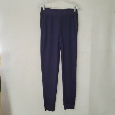 ATM Anthony Thomas Melillo Waffle Knit Cropped Joggers Womens S Ink Blue New