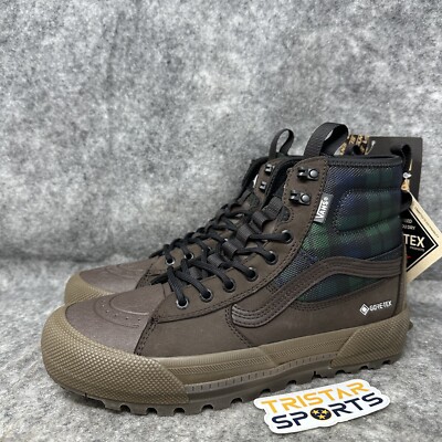 Vans Sk8-Hi MTE 3 Gore-Tex Shoes Mens Size 9 Womens Size 10.5 Brown Green Plaid