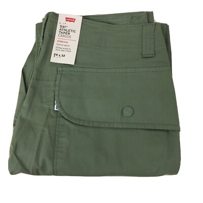 Levis Mens Size 29x32 Cargo Pants 541 Athletic Taper Lightweight Green New AR150
