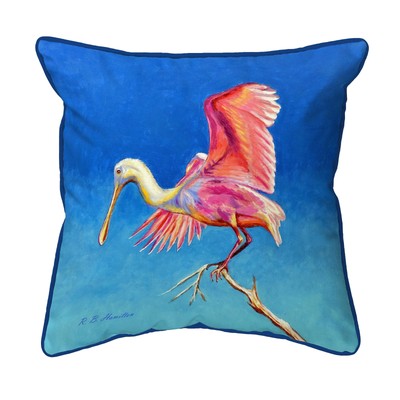 Betsy Drake Spoonbill Wings Large Indoor Outdoor Pillow 18x18