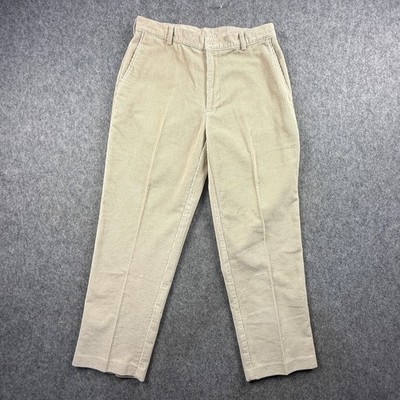 Jos. A. Bank Men's Corduroy Pants 34x30 Beige Tan Flat Front Tag 35/30