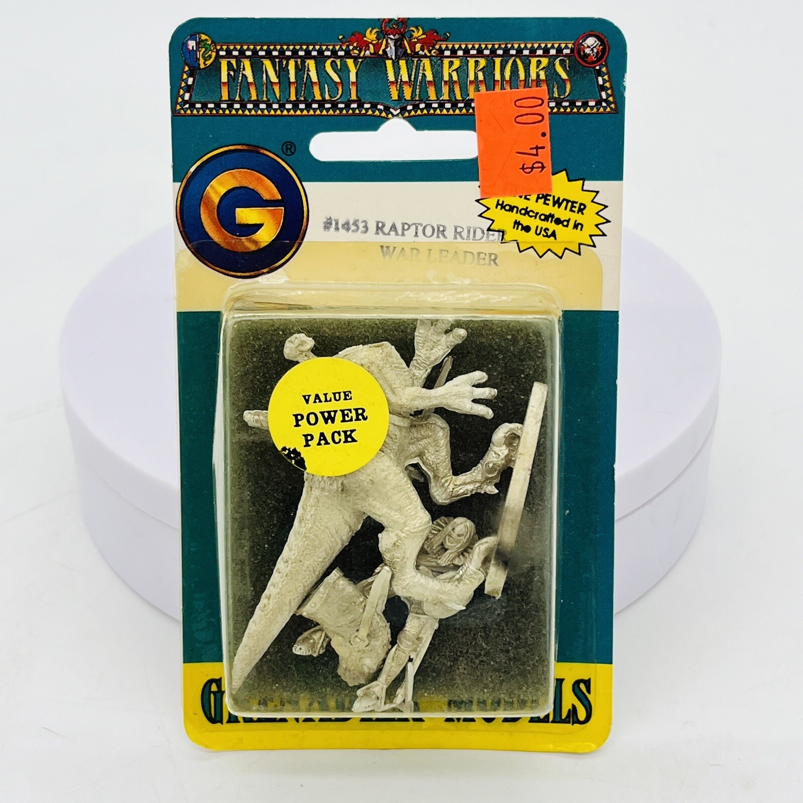 Grenadier Fantasy Warriors #1453 Raptor Rider War Leader Pewter Figure D&D 1992