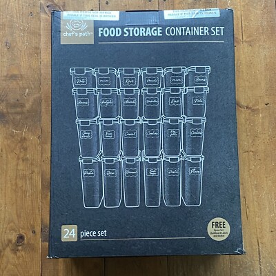 Chef's Path Airtight Food Storage Containers Set with Lids (24 Pack) Black New