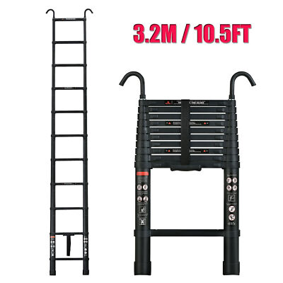 20FT 10ft Telescoping Ladder Aluminum Extension Ladder with 2 Detachable Hooks