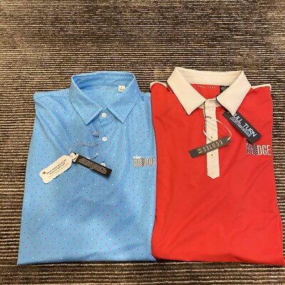 (2) Full Turn Men s Golf Shirt Moisture WICKING Polo SZ Large