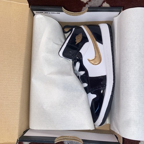 Air Jordan 1 Mid SE TD Black Gold Size 10C 10 Kids Boys BQ6933 007