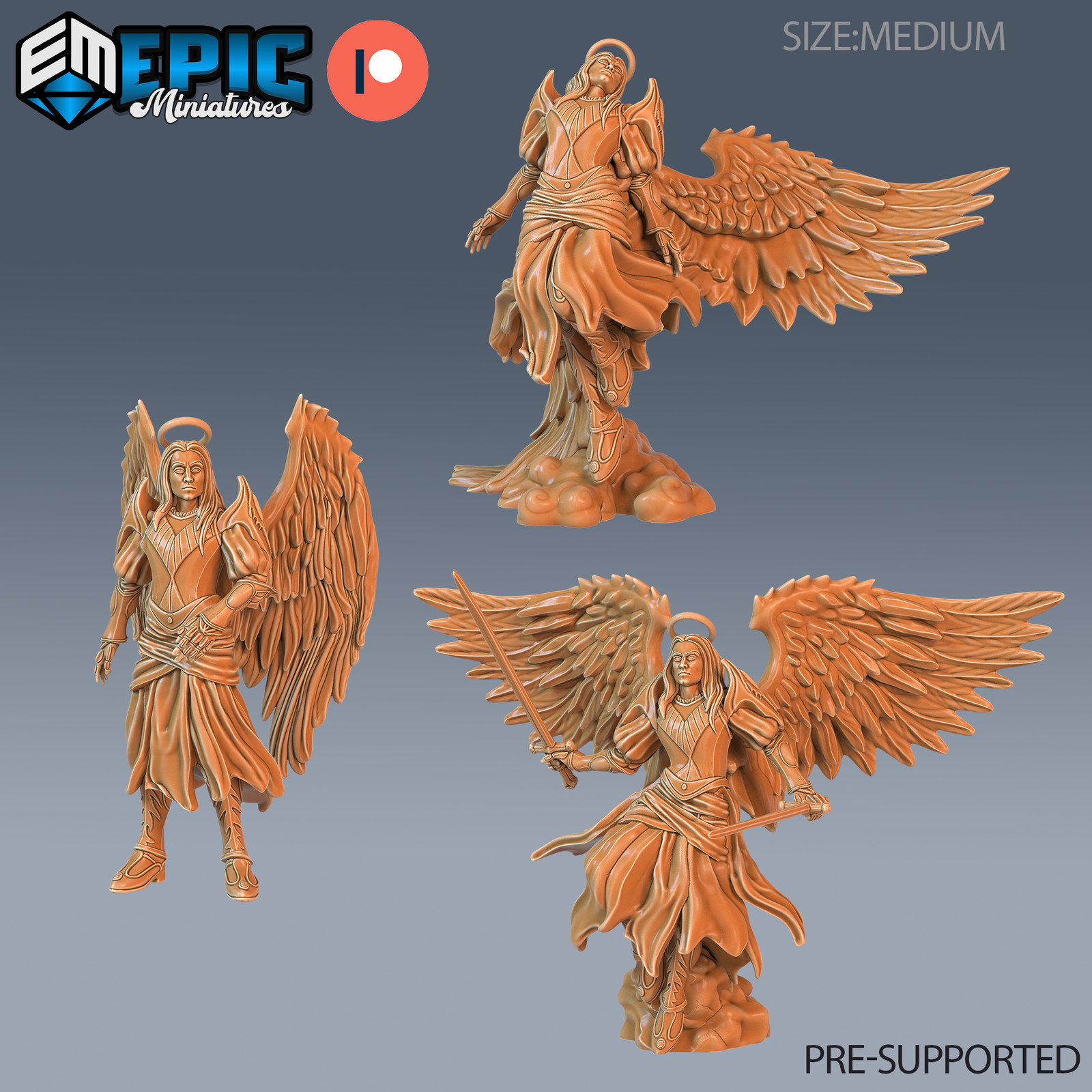 Angel Male, Dungeons and Dragon Miniature, D&D Fantasy Wargaming 28mm
