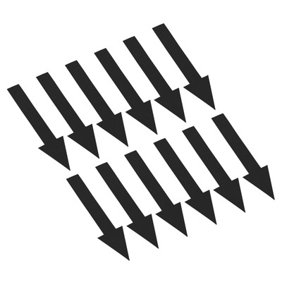 Directional Arrow Sticker, 12 Pack PVC Removable Self Adhesive Waterproof, Black
