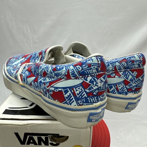 Pre-owned Vans Marc By Marc Jacobs X  Slip On Logo Skate Shoe Sneakers Sz 12 Us Blue Red