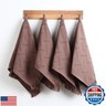 HunnmingRe 4 Pack Bathroom Hand Towel Set Farmhouse Decorative Hand Towels Bathroom 14 x 30 Inch Boho Kitchen Decor Set Absorbent Soft(Brown)
