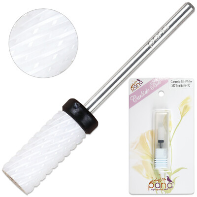 Professional USA Ceramic White Small Barrel Bit Nail Drill XC Extra Coarse Grit