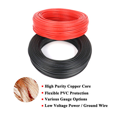 Automotive Power Wire 10 Gauge Pure Copper Primary Harness Lot 10 25 60 100 FEET