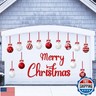 32PCS Christmas Garage Door Decorations Magnets - Merry Xmas Ball Holiday Refrigerator Fridge Kitchen Decor(Red, White)