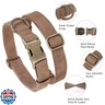 Jumpress Soft Leather Dog Collar for Small Medium Large Dogs, Heavy Duty Dog Collar Leather with Quick Release Metal Buckle, Durable and Adjustable for Large Dogs Walking (Brown, L)