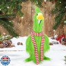 JcHrmers Christmas Porch Goose Outfit Santa Claus Goose Costume Funny Green Fur Clothes with Striped Scarf for Goose for Halloween Christmas Holiday 23'' Porch Goose Decorations