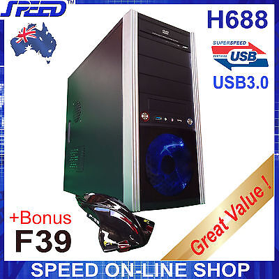 SPEED H688 USB3.0 PC Gaming Tower Case - Plus Bonus F-39 Aircraft Gaming Mouse