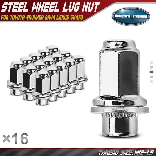 16x M121.5 Front & Rear Wheel Lug Nut for Lexus RX400h GS300 Toyota