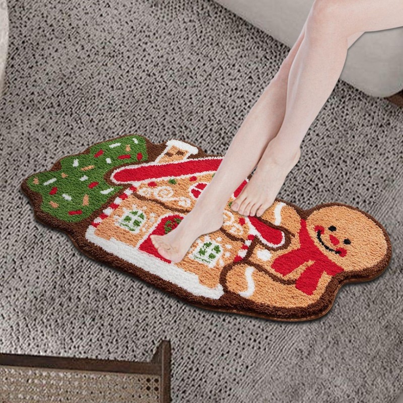 Gingerbread House Kitchen Mat Gingerbread Welcome Floor Mat Non-slip responsible